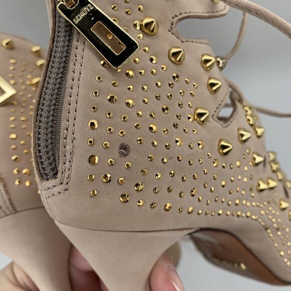 Schutz Size 8 Heels Strappy Gladiator Leather Cage Open Toe Ankle Strap Back Zip - Picture 7 of 13